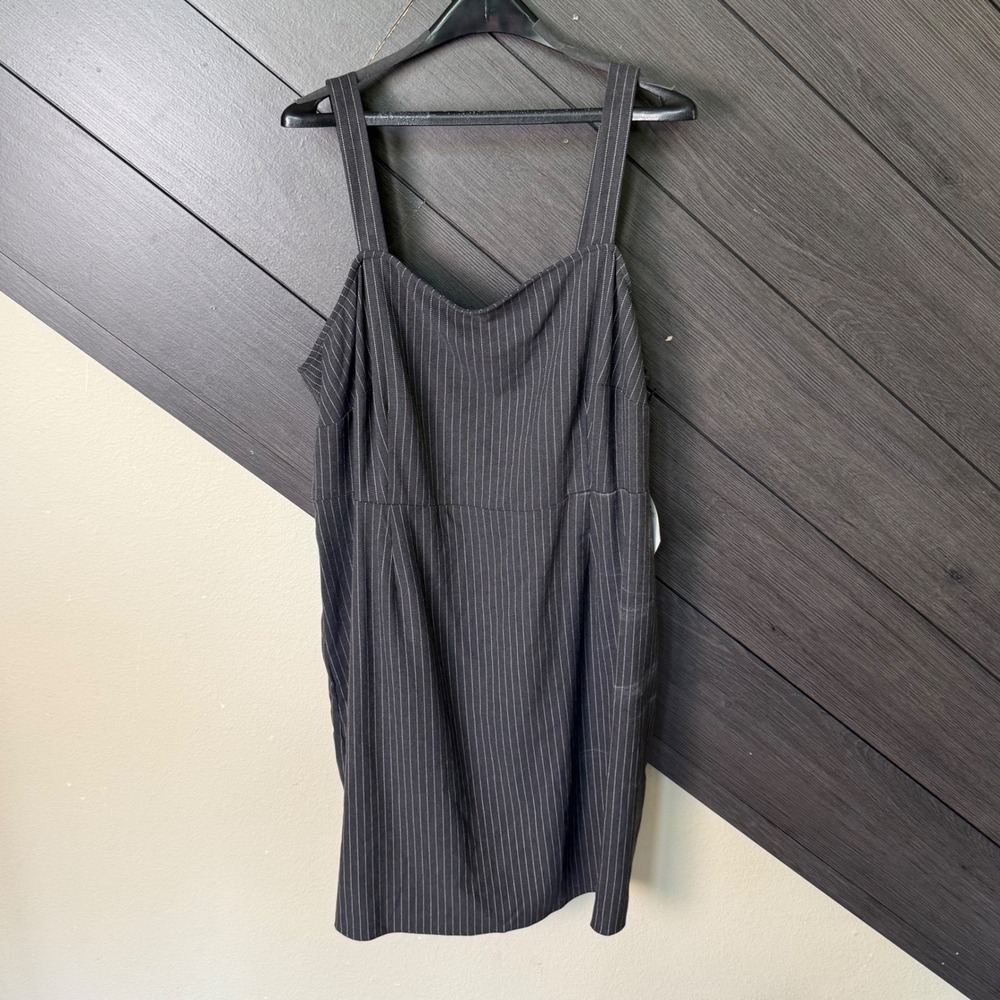 AVA &‎ VIV Women's Pinstripe Sleeveless Mini Dress 2X NWT Minimalist Stretch